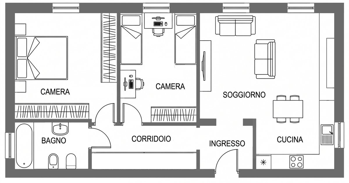Planimetria Catastale: Cos'è e Come Trasformarla in Planimetria Arredata — RenderSubito
